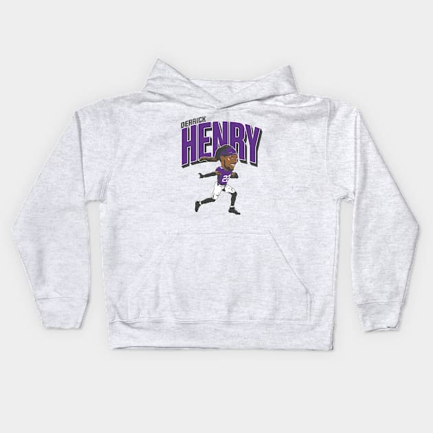 Derrick Henry Baltimore Caricature Kids Hoodie by artbygonzalez